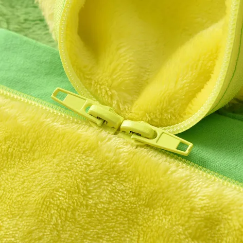 Vista 6 de Wrrkayly Mameluco de franela con capucha para bebé niño y niña, con cremallera de animales de dibujos animados, traje de invierno cálido, disfraz