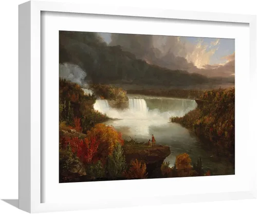 Vista 17 de ART.COM Lienzo enmarcado para pared, vista lejana de las cataratas del Niágara, 1830 por Thomas Cole, decoración escénica, 16 x 12 pulgadas, marco