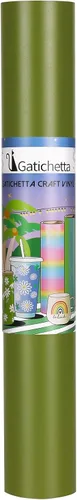 Vista 4 de Gatichetta Rollo de vinilo verde militar autoadhesivo para manualidades, rollo de vinilo permanente de 12 pulgadas x 10 pies para bricolaje