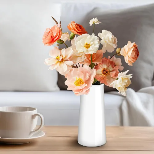 Vista 17 de Jarrón de vidrio ámbar para flores, jarrones de vidrio transparente de 6 pulgadas para centro de mesa, jarrón moderno de estilo bohemio para boda