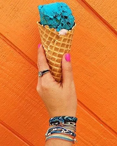 Vista 5 de Pura Vida - Pulsera 100 % impermeable, hecha a mano, con dije revestido y correa ajustable