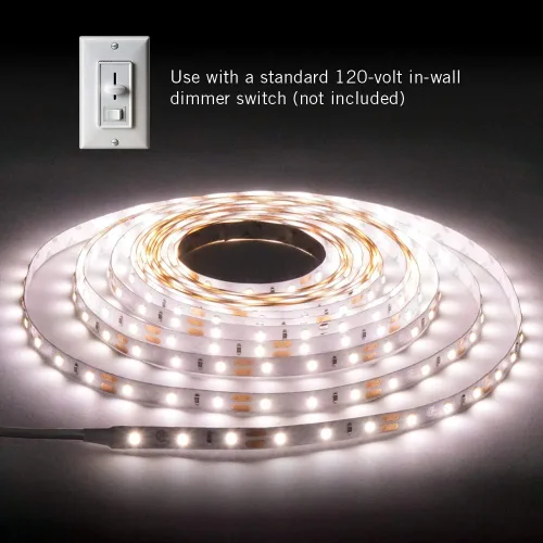 Vista 3 de Armacost Lighting 421502 Ribbon Flex Home - Kit de cinta LED para el hogar, 16 pies, regulable CA (3000 K) 300 luces LED y conector de cable