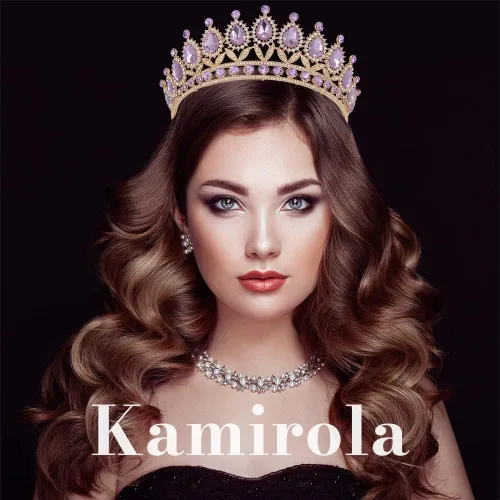 Vista 2 de Kamirola Tiaras - Corona de princesa para mujeres y niñas, diademas de cristal para novia, princesa para boda y fiesta (TR21)