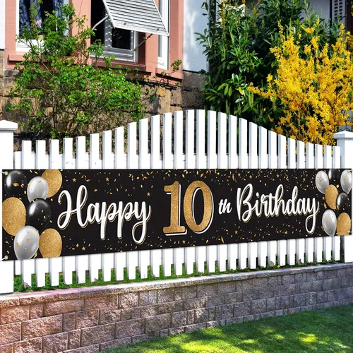 Vista 24 de Decoración de feliz cumpleaños número 100, globo negro y dorado número 100, cartel grande de telón de fondo de cumpleaños, decoración de fiesta