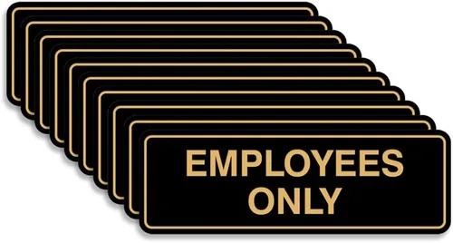Vista 21 de Letrero estándar de solo empleados - Negro - Pequeño (1 paquete)