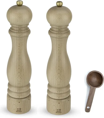 Vista 5 de Peugeot Paris u'Select - Molinillo manual de 6 ajustes de madera de haya con cuchara de especias de madera, fabricado en Francia