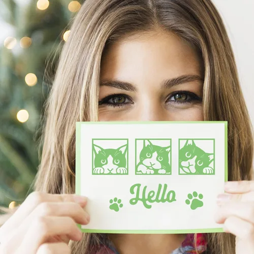 Vista 5 de BENECREAT 6 estilos de troqueles de metal para gatos, plantillas de corte de gato para manualidades, álbumes de recortes, álbumes de tarjetas