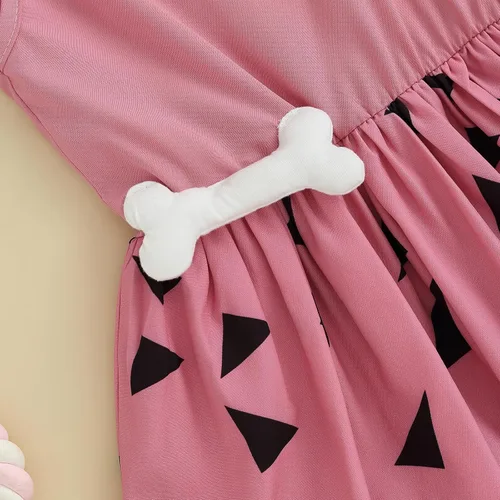 Vista 6 de CHAUKAREAUL Disfraces de hombre de las cavernas para bebés, niñas y niños, disfraz de Halloween de Bam-Bam de la Edad de Piedra, cosplay, fiesta