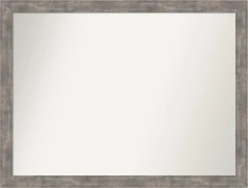 Vista 241 de Amanti Art Silver Bathroom Mirror for Over Sink, 26x45 Custom Made Marred Pewter Rectangle Vanity Mirror, Oversize Casual Wood Frame, Hangs Estaño