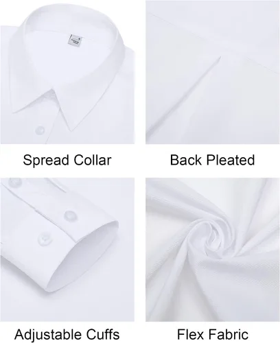 Vista 5 de Camisas con botones para mujer de ajuste clásico, camisa de vestir, camisa de trabajo, de negocios, casual, de manga larga, blusa, tops