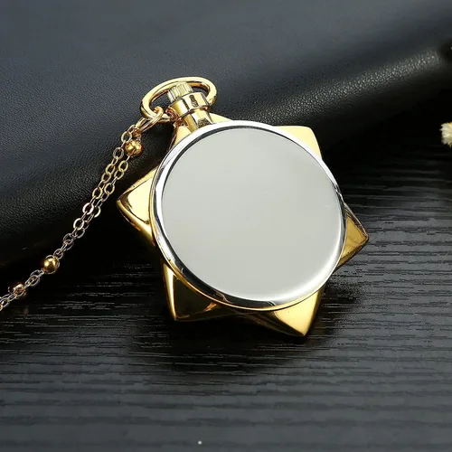 Vista 8 de BOSHIYA Sailor Moon Pocket Watch Cosplay Necklace Accessories Fashion Rhinestone Gold Star Quartz Pocket Watchwith ChainCosplay Girl