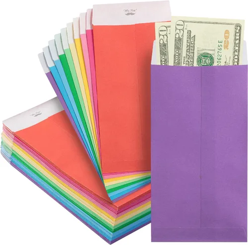 Vista 21 de Mr. Pen - Sobres de dinero para efectivo, 6.5 x 3.5 pulgadas, paquete de 100 unidades, papel kraft Sobres de efectivo autoadhesivos a granel