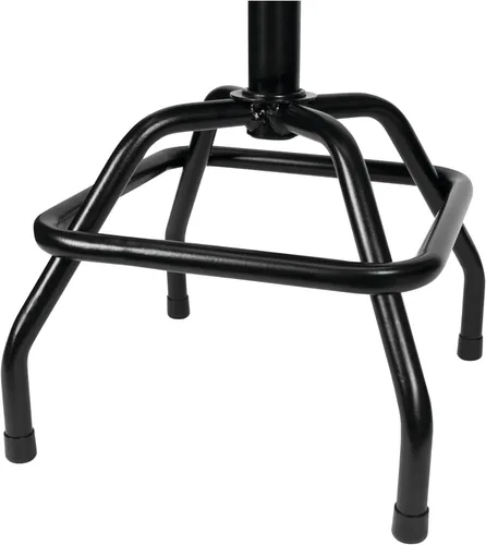 Vista 7 de Performance Tool W85011 Taburete de bar giratorio neumático con respaldo, giro de 360 grados, estructura de acero resistente, negro