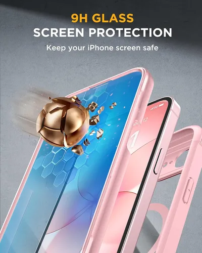 Vista 593 de Miracase Serie de vidrio para iPhone 11 de 6.1 pulgadas, funda protectora de cuerpo completo resistente mejorada con protector de pantalla de vidrio