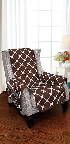 Vista 8 de Celine Linen Bloomingdale - Funda acolchada reversible de 2 tonos con bolsillos inteligentes de almacenamiento de doble cara, antideslizante, ideal