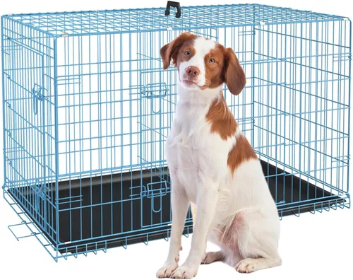 Vista 11 de Jaula para perros pequeños de 24 pulgadas, jaulas resistentes para perros pequeños, jaula plegable de alambre de metal con bandejas extraíbles