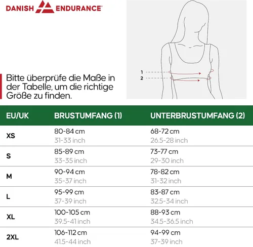 Vista 6 de DANISH ENDURANCE Sujetador de microfibra para deportes y entrenamiento para mujer, sin varillas