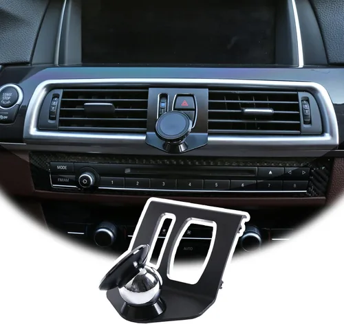 Vista 9 de Soporte giratorio para teléfono celular de 360 grados Soporte para teléfono móvil Negro (imán) para BMW Serie 5 F11 F10 F07 2010-2016 (negro)