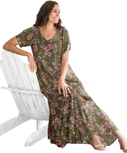 Vista 6 de Woman Within Vestido para mujer, de textura arrugada, talla Plus