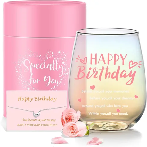 Vista 21 de Yalucky Regalos para mujer amiga, vaso de vidrio de 16.2 fl oz, regalos de cumpleaños para mujer, Llaveros para mujeres, regalo de graduación