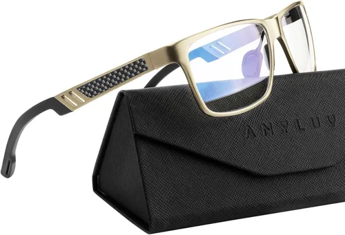 Vista 12 de ANYLUV Blue Light Blocking Glasses Men Computer Gaming Glasses Lightweight Al-Mg Metal Anti Eyestrain Eye Protection