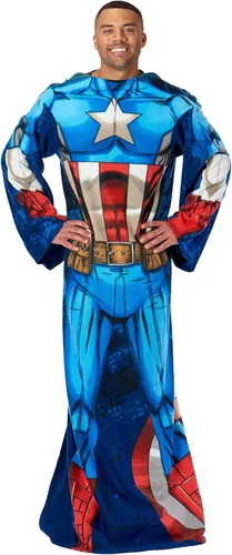 Vista 2 de Manta Marvel de Capitán América, manta cómoda con mangas, para adulto