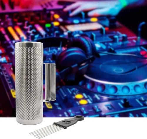 Vista 6 de EastRock Güiro Shaker de Acero Inoxidable de 8" x 3" Instrumentos Musicales de Percusión con Rascador Instrumento de percusión Profesional Banda
