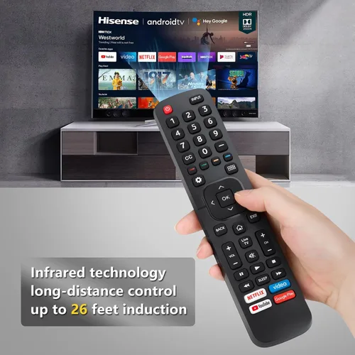 Vista 5 de Universal para reemplazo del control remoto de TV Hisense. Paquete de 2