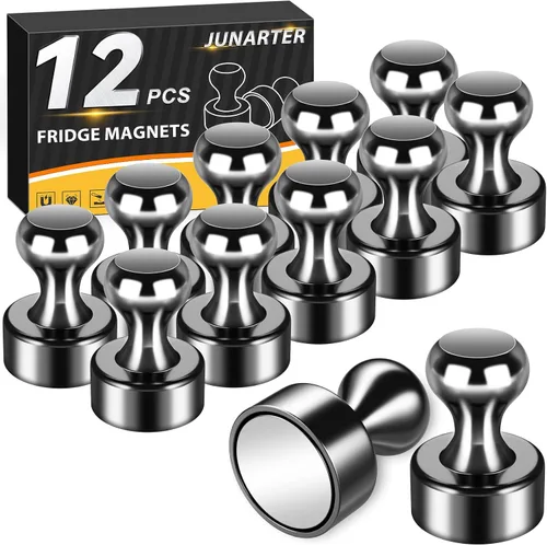 Vista 8 de Paquete de 20 Chinchetas Magnéticas, Imanes Negros Fuertes para Refrigerador, Imanes para Pizarra Blanca, Imanes para Refrigerador Fuertes, Imanes