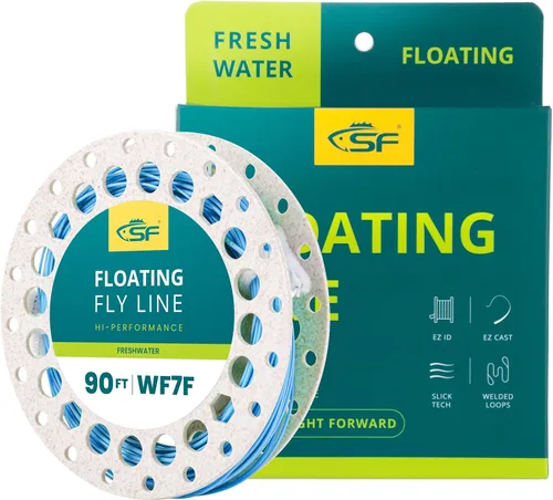 Vista 44 de SF Floating Fly Line for River/Lake, Weight Forward 90FT Fly Fishing Fluo amarillo