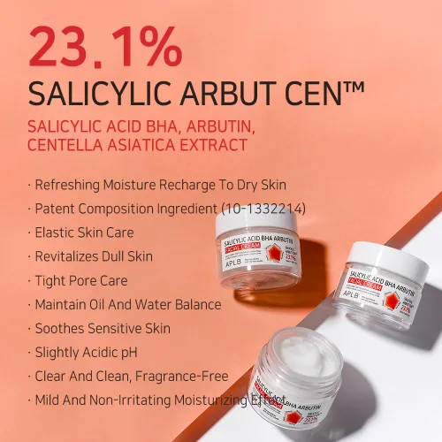 Vista 3 de APLB Crema facial de ácido salicílico BHA Arbutin SALICYLIC ARBUT CEN 23.1% 1.86 FL.OZ/Cuidado de la piel coreano, hidratación profunda, cuidado
