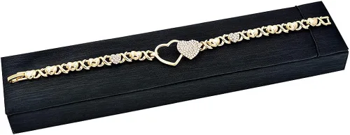 Vista 5 de Giffor Juego de joyas con relleno de oro de 14 quilates para mujer aretes con pulseras regalos Metal