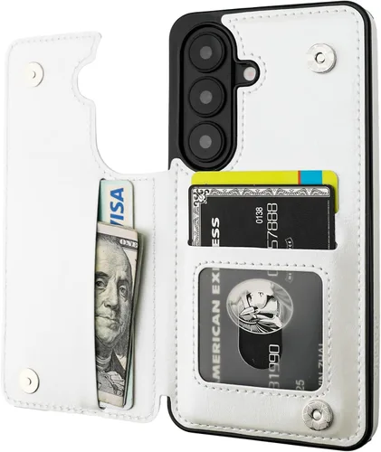 Vista 103 de ONETOP - Funda tipo cartera para Samsung Galaxy S22 con tarjetero, color negro Kickstand,ID/Cash Holder,Case Wallet with Card Slots,Double