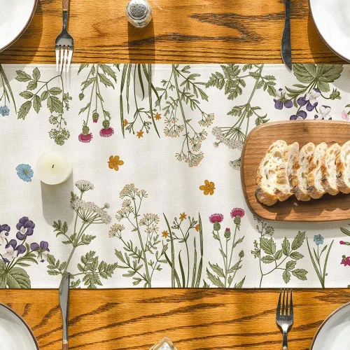 Vista 7 de Artoid Mode Camino de mesa de primavera de flores, decoración de mesa de comedor de cocina de temporada para decoración de fiesta del hogar, 13 x 72