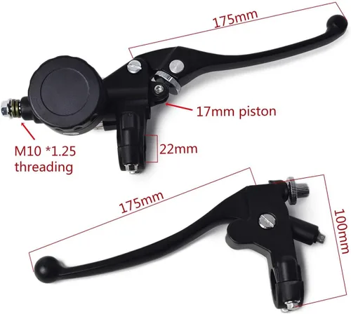Vista 5 de 0011 Palancas Universales de Motocicleta de 7/8" Cilindro Maestro de Freno Hidráulico con Depósito Juego de Palanca de Embrague para Cafe Racer