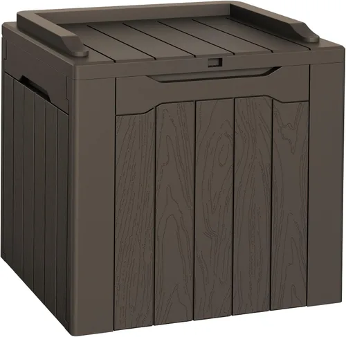 Vista 12 de Flamaker Outdoor Storage Box 80 Gallon Resin Waterproof Deck Box Marrón profundo