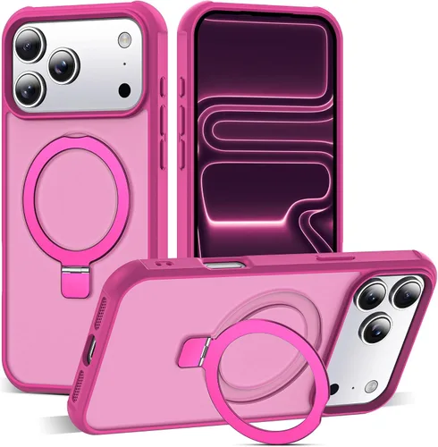 Vista 40 de SKYLMW - Funda compatible con iPhone 11 de 6.1 pulgadas, con soporte magnético invisible tipo anillo, funda translúcida de grado militar, compatible