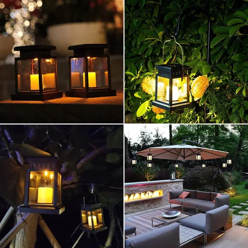Vista 7 de 2 luces solares para exteriores, lámpara de mesa solar impermeable para colgar iluminación LED portátil, utilizada para decoración de jardines