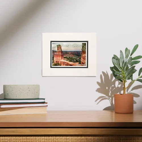 Vista 2 de Lantern Press 8x10 Inch Matted Art Print Wall Decor, Amarillo, Texas, Palo Duro Canyon, Lighthouse