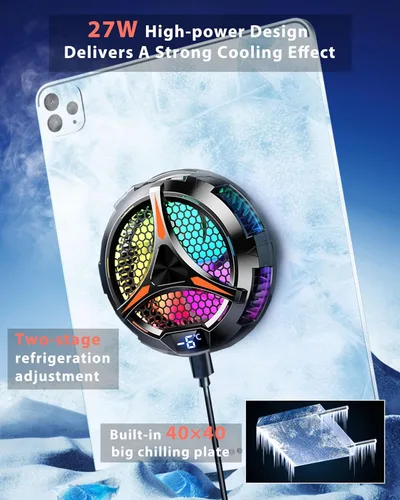 Vista 3 de Zooparty - Enfriador magnético para tableta para iPad/Surface Pro/Samsung Tab/Steam Deck, compatible con Magsafe, ventilador de enfriamiento