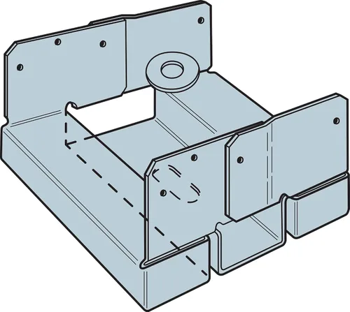 Vista 4 de Simpson Strong-Tie ABA66RZ ABA ZMAX Base de poste ajustable galvanizada para 6x6 áspero
