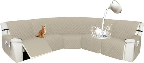Vista 100 de Arfntevss Fundas de sofá modular reclinable, 100% impermeable, en forma de L, para sillón reclinable en forma de L, funda seccional lavable