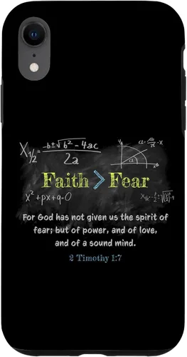 Vista 25 de Faith > Fear 2 Timothy 1:7 Christian Verse Math Equation Case for iPhone 17