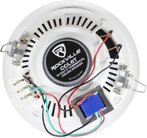 Vista 7 de Rockville Amplificador comercial RCS80-1 70V con 4 altavoces de techo