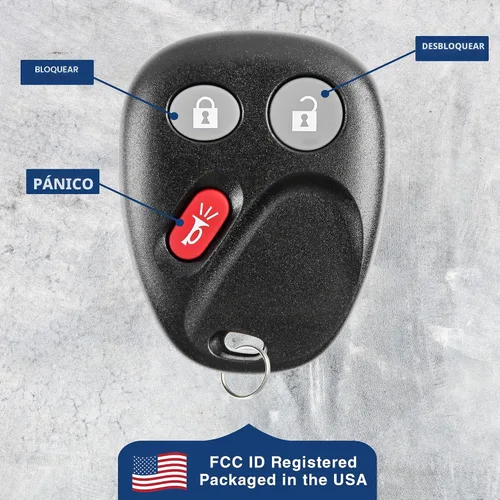 Vista 5 de Llavero control remoto de acceso sin llave de reemplazo con 3 botones de Keylessoption , Negro