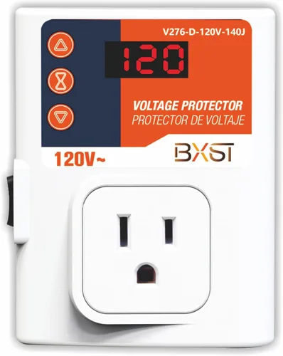 Vista 8 de BXST Protector de sobretensiones para electrodomésticos, 120 V 15 A, protector de voltaje con protección contra rayos de 140J, sobrecarga de pared