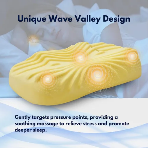 Vista 2 de Almohada para aliviar el dolor de cuello, almohada cervical para dormir con diseño único Wave Valley para un masaje suave, almohada para dormir