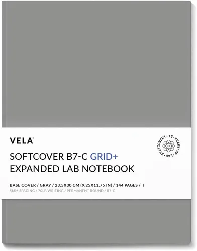 Vista 25 de Vela Sciences B7-D - Cuaderno expandido de laboratorio de tapa blanda, 9.25 x 11.75 pulgadas (9.3 x 11.8 in), 144 páginas, encuadernado permanente