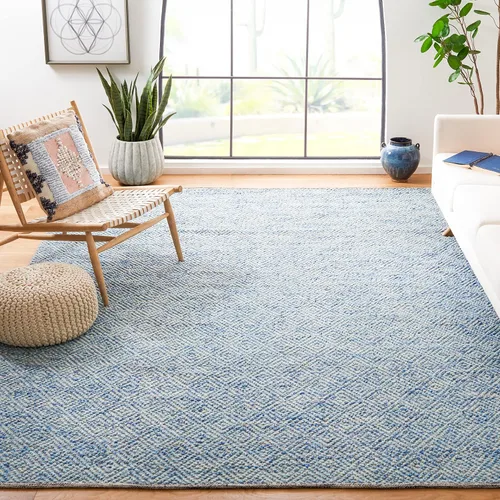 Vista 14 de SAFAVIEH Colección Natura - Alfombra decorativa de 2 x 3 pies, azul, lana hecha a mano, ideal para áreas de alto tráfico en entrada, sala de estar