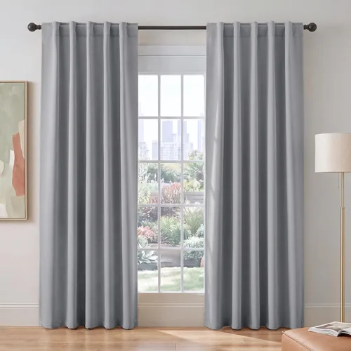 Vista 64 de PONY DANCE Cortinas cortas con aislamiento térmico para ventana pequeña, para guardería, baño, cocina, lavandería, caravana, sótano, 29 pulgadas